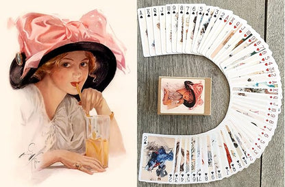 Edwardian Elegance Playing Cards (Poker Deck 54 Cards All Different) Beautiful Ladies in Romantic Hats Gowns Parlors and Courtship Scenes from a Graceful Past