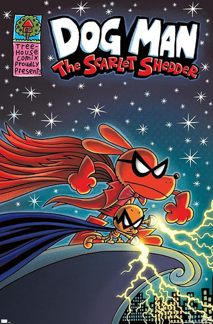Dog Man - The Scarlet Shedder Wall Poster, 22.4L" x 14.7W", Premium Unframed Version