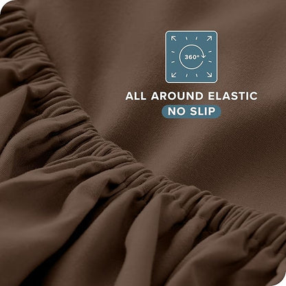 Bare Home Twin XL Sheet Set - College Dorm Size - Luxury 1800 Ultra-Soft Microfiber Twin Extra Long Bed Sheets - Deep Pockets - Easy Fit - Extra Soft - 3 Piece Set - Bed Sheets (Twin XL, Cocoa)