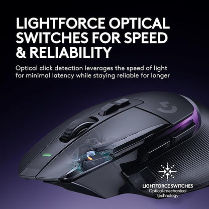 Logitech G502 X Plus Lightspeed Wireless RGB Gaming Mouse - Optical Mouse with LIGHTFORCE Hybrid switches, LIGHTSYNC RGB, Hero 25K Gaming Sensor, Compatible with PC - macOS/Windows - Black