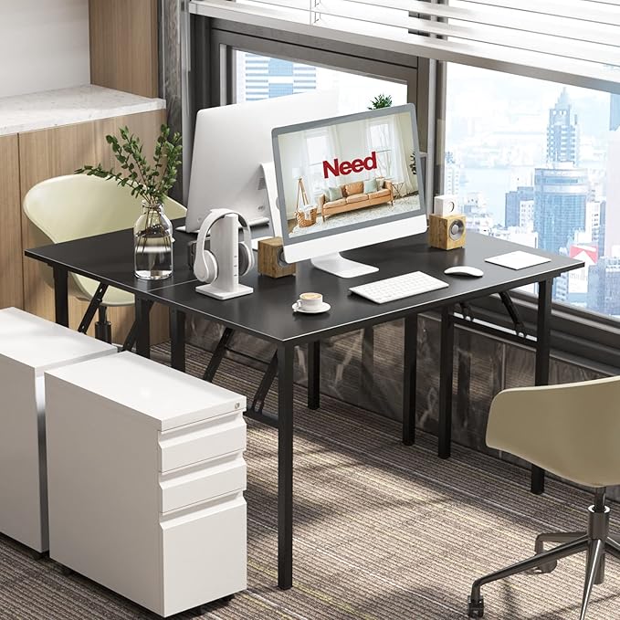 Need Home Office Desk 47 inch - No Assembly Folding Computer Table with BIFMA Certification,Computer Table Workstation Perfect for Teens/Office/Home