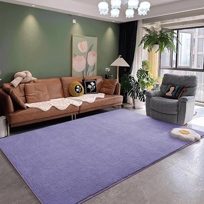 DweIke 6x9 Purple Area Rugs for Bedroom, Super Soft Living Room Rug, Thickened Memory-Foam Throw Carpet, Non-Slip and Washable Carpets for Kids Boys Girls Room Dorm Nursery Home Decor