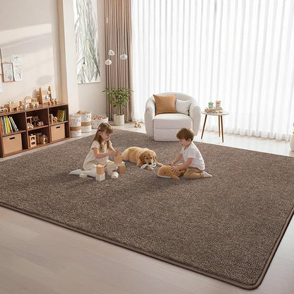 DweIke Rugs for Bedroom Living Room, 4x6 ft Brown Area Rug, Washable Memory Foam Indoor Carpet, Modern Non-Slip Ultra Soft Carpets for Kids Boys Girls Adults Nursery Dorm Home Decor