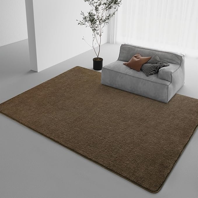 DweIke 6x9 Light Brown Area Rugs for Bedroom, Super Soft Living Room Rug, Thickened Memory-Foam Throw Carpet, Non-Slip and Washable Carpets for Kids Boys Girls Room Dorm Nursery Home Decor
