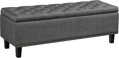 Yaheetech 49-inch Entryway Ottoman Bench with Storage, Multipurpose Foot Rest Sofa Stool in Dark Gray