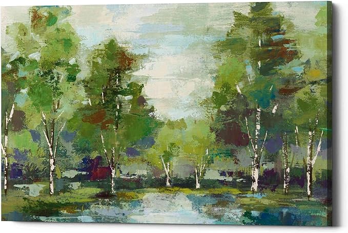 Epic Graffiti 'Forest At Dawn' by Silvia Vassileva, Canvas Wall Art, 40"x60"