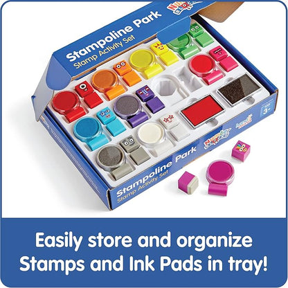 hand2mind Numberblocks Stampoline Park Stamp Activity Set, 20 Stamps, 12 Washable Ink Pads, Number Toys, Kids Arts & Crafts, Preschool Math Toys, Toddler Learning Activities, Birthday Gifts for Kids