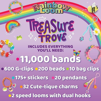 Rainbow Loom: Treasure Trove - DIY Rubber Band Bracelet Craft Kit with Case - 11,000 Loom Bands & Accessories, Design & Create, Ages 7+ Amazon Exclusive