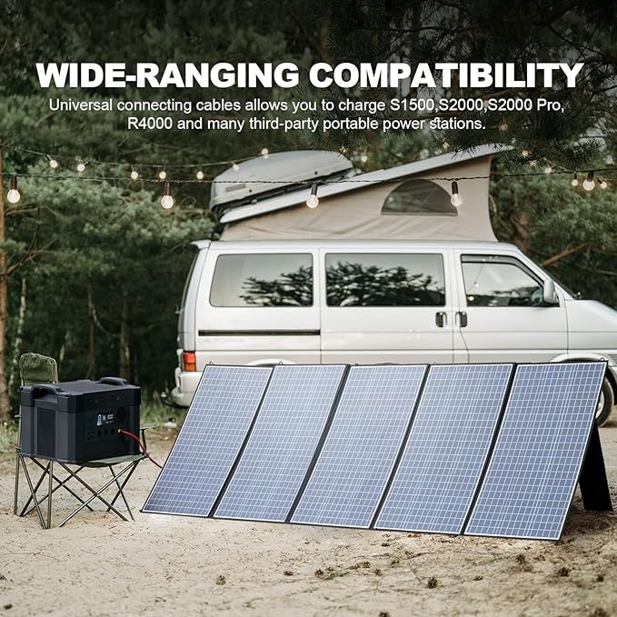ALLPOWERS SP037 400W Portable Solar Panel, 23% Efficient IP66 Waterproof Foldable for RV Camping Home & 12V Systems, Compact Power Solution（SP037-400W