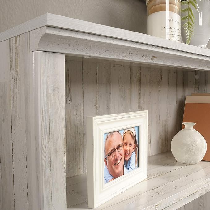 Sauder 3 Tier Book Shelf Wooden Bookcase Multipurpose Bookshelf for Home Office, Living Room, in White Plank