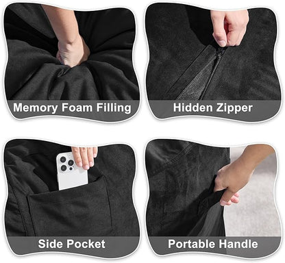 Hobestluk 3FT Bean Bag Chair Giant Bean Bag Chairs for Adults Large Bean Chairs with Removable Cover, Beanbag Chair with Filler, Adult Bean Bag Chairs for Living Room, Bedroom