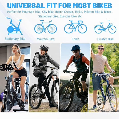 Noseless Oversized Bike Seat for Men Women Comfort, Extra Wide Padded Bicycle Seat Cushion, Large Comfortable Bike Saddle for Peloton, Stationary Exercise Bike, Beach Cruiser, City Bike, Ebike