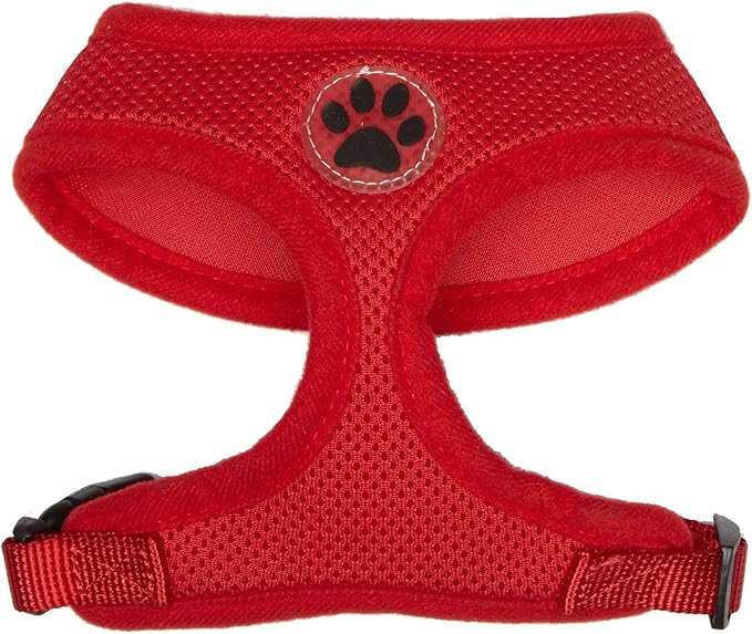 BINGPET BB5001 Soft Mesh Dog Harness Pet Walking Vest Puppy Padded Harnesses Adjustable, Red Small