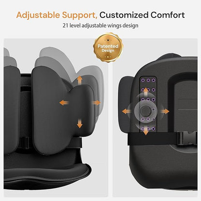 CabSupport M3 Ergonomic Seat Cushion Dynamic Lumbar Support Spineseat Patented Spine Alignment Ergonomic Posture Corrector, Ideal for Seniors & Teens, Breathable Design for Home, Office, Car& Gaming