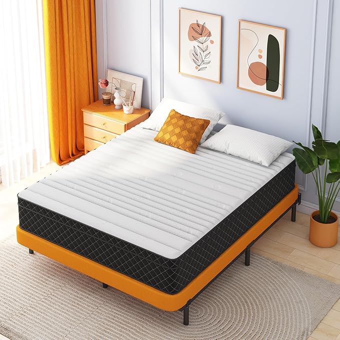 Queen Mattress, 12 Inch Queen Size Mattress Bed in a Box, Memory Foam & Pocket Springs, Medium Feel, Cool Sleep & Pressure Relief, 120-Night Trial