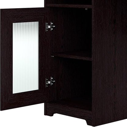 Bush Furniture Cabot L Shaped Computer Hutch, Corner Desk with Storage for Home Office, 60W, Espresso Oak