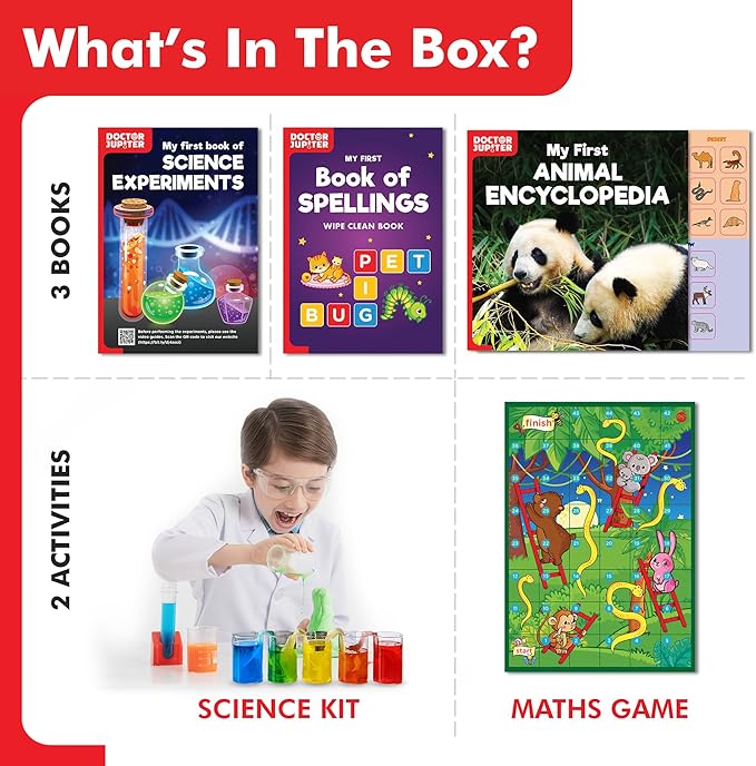 Doctor Jupiter Little Genius Kit for Boys & Girls 4-6 Year Olds | Educational Toys for 4-5-6 | Learning Toys for Toddlers | Preschool Learning Activities | STEM Toys | Science Experiments
