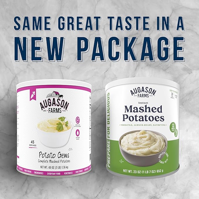Augason Farms Instant Mashed Potatoes Can, Emergency Food Supply, Everyday Meals, 30 Servings