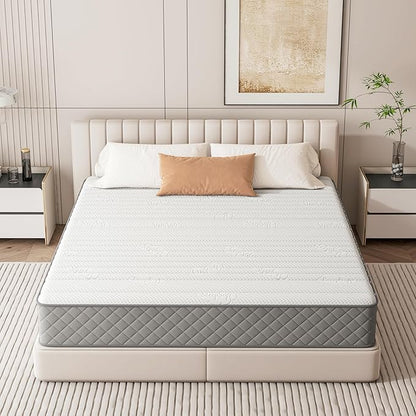 Full Mattress, 10 Inch Hybrid Double Mattress with Cooling Gel Memory Foam and Pocket Springs, CertiPUR-US Certified, Medium Firm