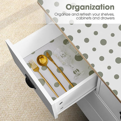 Beautysaid Shelf and Drawer Liner for Kitchen Cabinet, Non Adhesive Non Slip Shelf Paper Waterproof Washable Thickened for Dresser Pantry Shelve Bathroom Protector Liner(Polka Dot,23.6 in x 30 FT)