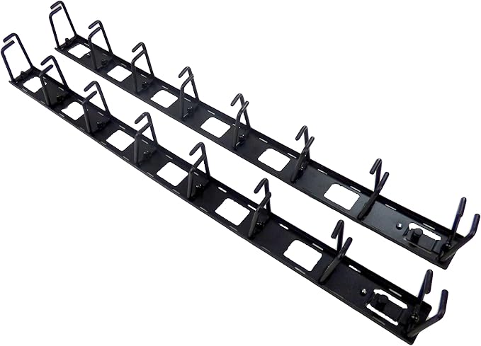 APC Rackmount Vertical Cable Organizer, AR8442, 8 Cable Rings, Zero U