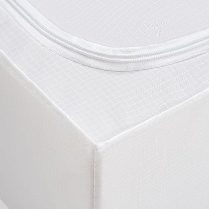 TYEERS Under Bed Storage Containers, Durable Fabric, Washable, Collapsible, Under Bed Storage Bins for Clothes, Blankets, Sheets, Shoes, 27.5x16.5x7 Inches, 2-Pack, White