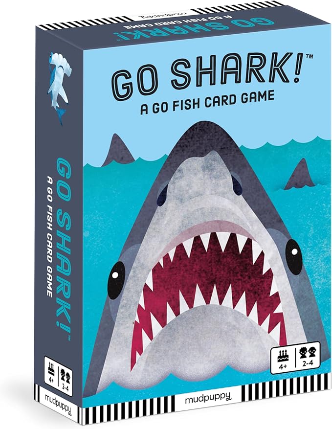 Mudpuppy Go Shark! – Shark Version of Classic Kids Go Fish Card Game with Cute Illustrations of Sharks for Children Ages 4 and Up, 2-4 Players