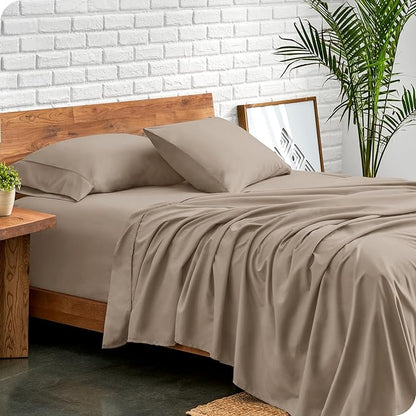 Bare Home Twin Sheet Set - 1800 Ultra-Soft Microfiber Twin Bed Sheets - Double Brushed - Deep Pockets - Easy Fit - Extra Soft - 3 Piece Set - Bedding Sheets & Pillowcases (Twin, Pebble)