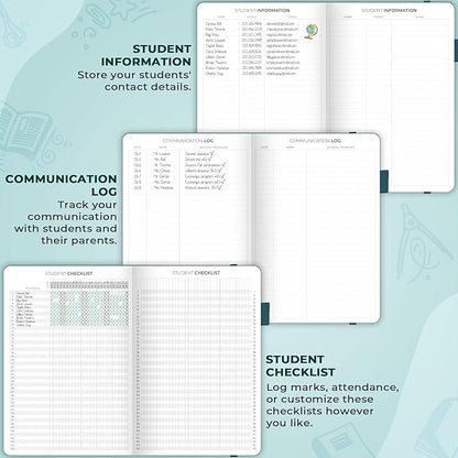 Clever Fox Teacher Planner – School Year Planner with Calendars & Lesson Plans – Teacher Plan Book for Classroom & Homeschool Organization - Undated, 7x10″, Hardcover (Aquamarine)