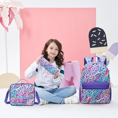 Backpack for Girls Backpack for School 8-10 Kids Backpacks with Lunch Box Schoolbag for Kids with Pencil Case