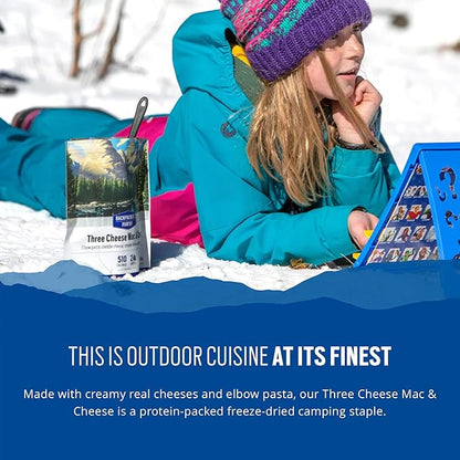 Backpacker's Pantry Three Cheese Mac & Cheese - Freeze Dried Backpacking & Camping Food - Emergency Food - 24 Grams of Protein, Vegetarian