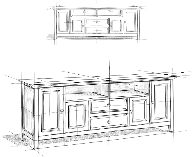 SIMPLIHOME Amherst 72-inch Wide Solid Wood TV Stand in White, Transitional-Style Media Console for Living Room with Cable Management and Adjustable Shelves, Fits 80" TVs