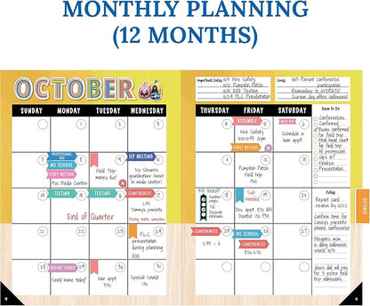 Carson Dellosa Creatively Inspired Planner 2025-2026, Undated 8" x 11" Lesson Plan Book With Stickers, Class Schedule, Weekly Calendar, Homeschool and Classroom Must Haves, Boho School Supplies