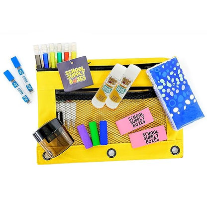 Elementary School Essentials Bundle | Case (4 Boxes) - 91 Pieces per Box | School Supply Boxes - Back to School Essentials | Includes Binders, Folers, Notebooks, Paper, Pencils, Pens, & More
