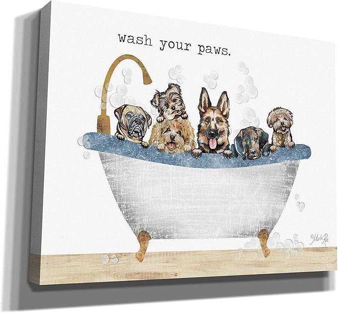 Epic Graffiti 'Wash Your Paws' by Marla Rae, Canvas Wall Art, 34"x26"