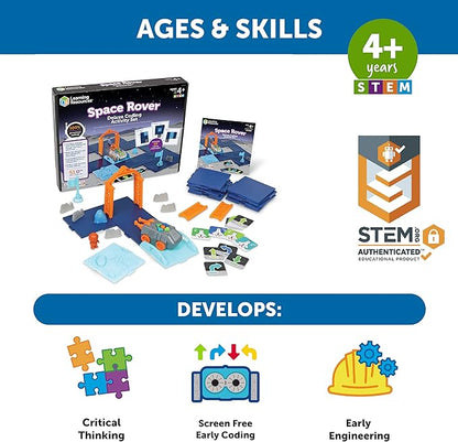 Learning Resources Space Rover Deluxe Coding Activity Set - Robotics for Kids, STEM Interactive Programming, Scientific Toys, Critical Thinking, Engineering Gift, Games for Boys and Girls