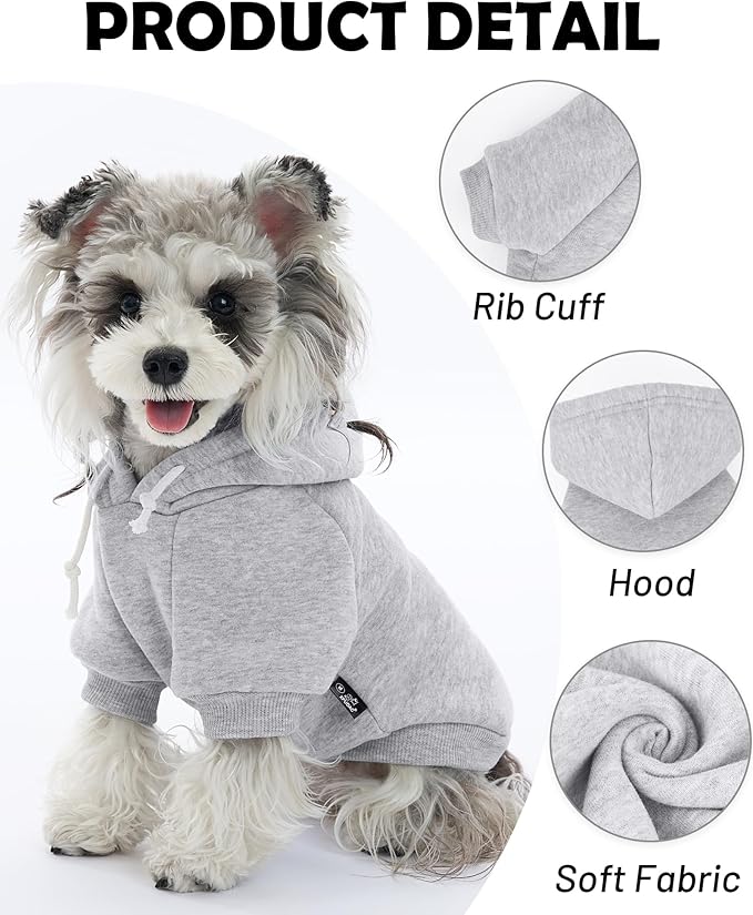 XPUDAC Matching Hoodie for Dogs and Humans Fleece Sweatshirt Soft Warm Pet Hoodie Sweater for Large Small Medium Dog and Owner Matching Clothes Cold Weather, Grey, Small