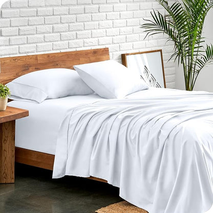 Bare Home Twin Sheet Set - 1800 Ultra-Soft Microfiber Bed Sheets - Double Brushed - Deep Pockets - Easy Fit - Extra Soft - 3 Piece Set - Bedding Sheets & Pillowcases (Twin, White)