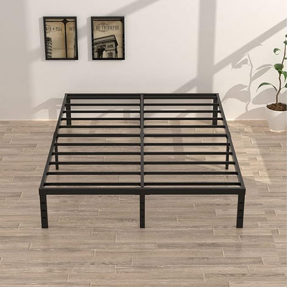 16 Inch Full Size Bed Frame No Box Spring Need, Metal Platform Full Bed Frames with 14 Inch Storage, 3,500 lbs Heavy Duty Steel Slats Support, Easy Assembly Mattress Foundation