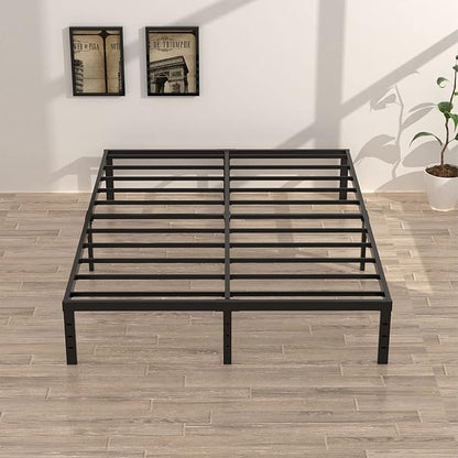 16 Inch King Bed Frame Heavy Duty Metal Platform King Size Bed Frames with 14 Inch Storage, Easy Assembly 3,500 lbs Steel Slats Support Mattress Foundation, Black