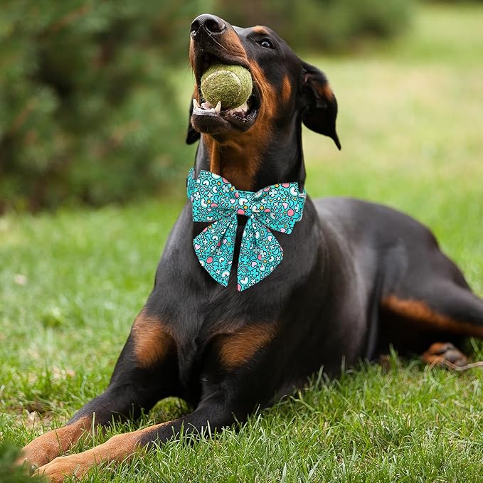 Maca Bates St. Patrick's Day Shamrock Dog Collar,Sailor Bow,Small Girl Boy Dogs,Cute Rainbow,Four Leaf Clover Pattern,Adjustable Durable Soft Collars Irish Gift for Male Female Puppy