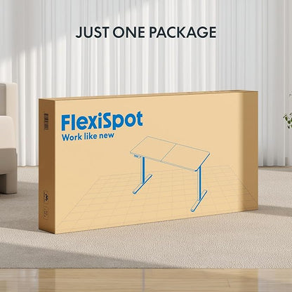 FLEXISPOT 55x24 Inch Electric Height Adjustable Standing Desk for Home & Office, Splice Board Desk for Computer Workstation, Study, or Creative Setup, Maple
