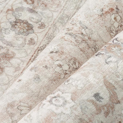 8x10 Area Rug Washable Living Room Vintage Beige Carpet Bedroom Large Indoor Non Slip Soft Low Pile Thin Stain Resistant Distressed Accent Throw Rug for Dining Office Nursery