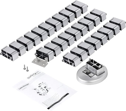 StarTech.com Spine Cable Management - Weighted Base Plate - Cord Cover - Cable Organizer - Cord Protector - Cable Raceway (CMVBMOD) Silver
