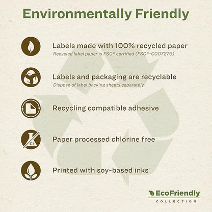 Avery EcoFriendly Recycled Address Labels, 1" x 2-5/8", White, Permanent Label Adhesive, 3,000 Printable Labels (48460) (Pack of 5)