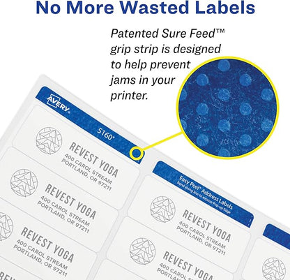 Avery Multiuse Removable 1" Round Labels with Sure Feed, 945 Small White Labels for Organization and Storage (6450)