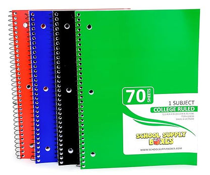 School Supply Boxes | High School Case (2 Boxes) | Back to School Essentials Kit for Students & Teachers | Includes 1" Binders, College-Ruled Notebooks, Highlighters, Markers, & More