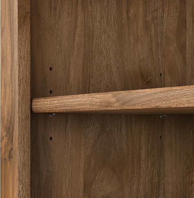 Bush Furniture Somerset 5 Shelf Bookcase in Fresh Walnut, Tall Bookshelf, Large Book Shelf for Living Room, Home Office, or Entryway