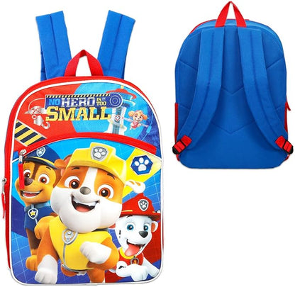 Paw Patrol Backpack and Lunch Box Set - Bundle with 16" School Backpack, Lunch Bag, Tattoos, Water Bottle, More | Paw Patrol School Bag for Kids, Boys, Girls