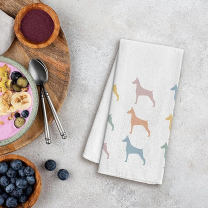Doberman Kitchen Hand Towels - Tea Towels, Gifts for Women, Dog Mom, Decor - Decorative Bathroom Towels, 1624 Inches